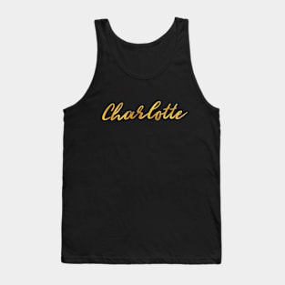 Charlotte Name Hand Lettering in Faux Gold Letters Tank Top